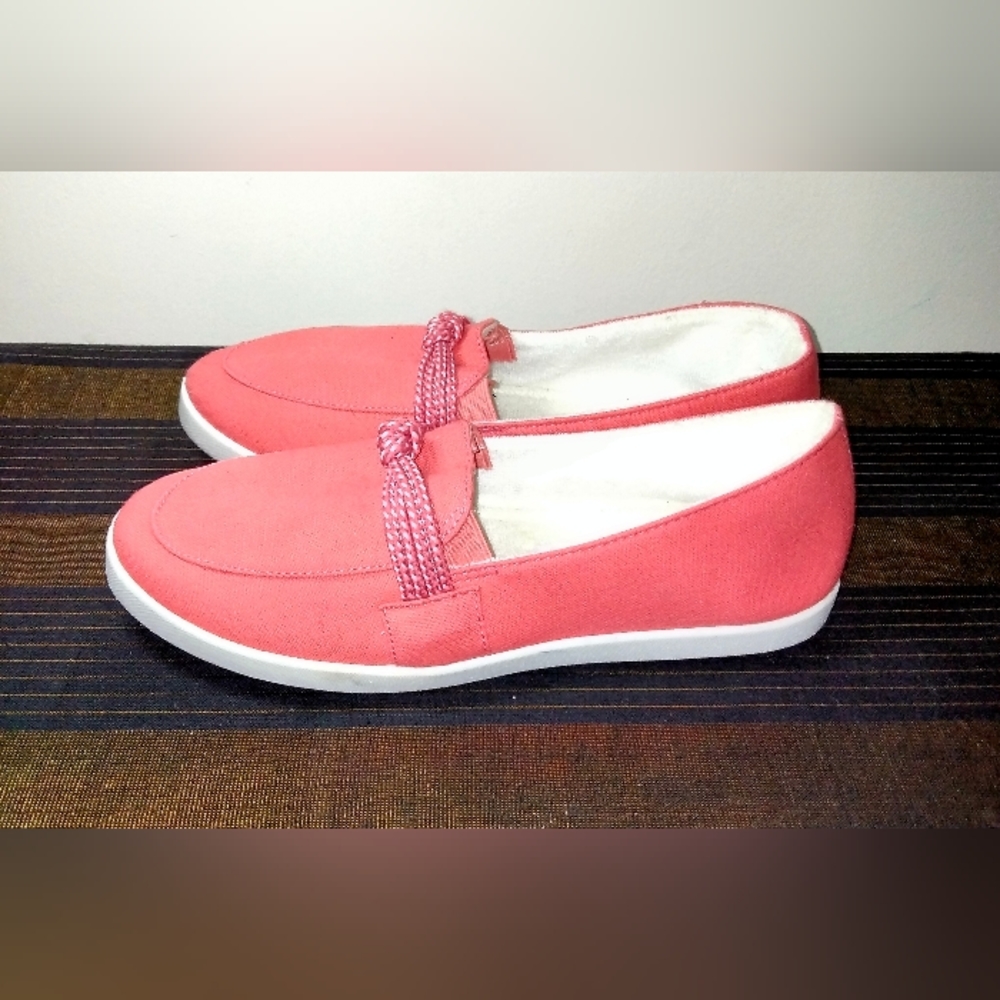Gold Toe Women's Shoes Flats Size 6.5 Slip-On Canvas Dusty Rose Loafers
